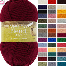 King Cole Merino Blend 4ply 50g - Knitting Wool Yarn Acrylic Crochet  100%Merino