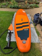 Orange Wave inflatable Stand Up Paddle Board (SUP) C/W Paddle, Pump and bag VGC