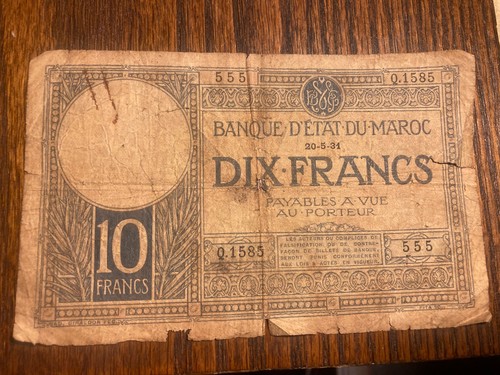 Maroc francs 1931 pick - francs,