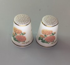 Vintage Fine Bone China Royal Grafton Marigold Thimble 2x Used