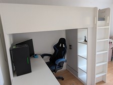 High sleeper cabin bed wardrobe and desk