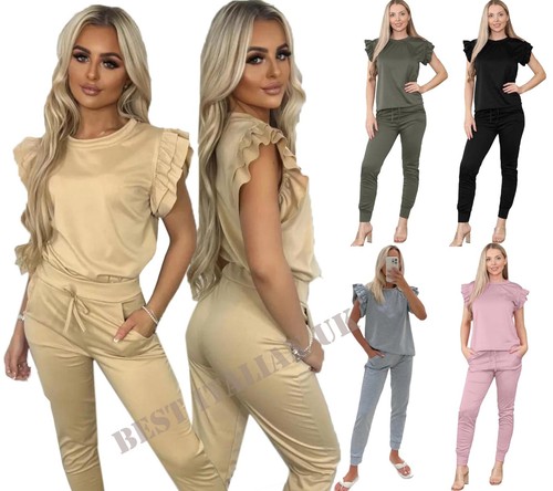 Womens tracksuit frill peplum - womens,