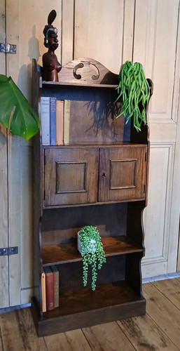 Vintage bookcase oak with - bookcase,
