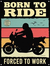 Metal Motorcycle Sign, Motorbike Garage Decor, Biker Man Cave Shed Plaque