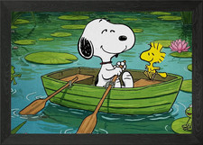 Snoopy and Woodstock in a Boat