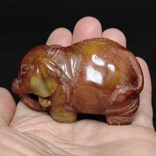 Chinese old jade carved - 2.8",