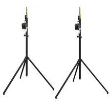 2x Hilec LS-270 Wind Up Lighting Stand Winch TUV 70kg 2.7M DJ Disco Lighting 