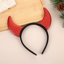 Devil Horns Fancy Dress Halloween Ladies Fur Headband Costume Fun Fluffy Horns