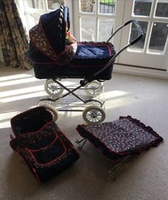 Vintage SILVER CROSS ULTIMA Dolls pram With Pushchair Attachment VERY RARE .VGC