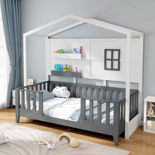 Single kids house shaped bed - house,