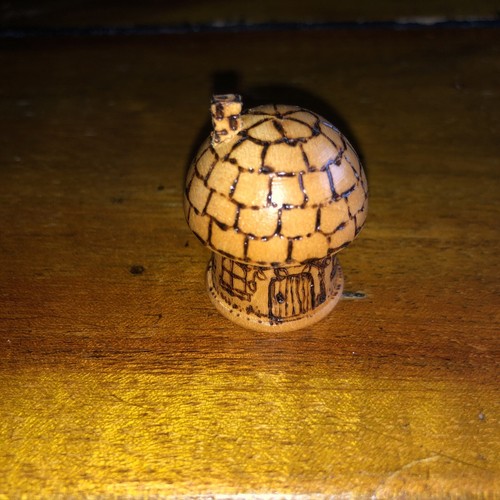 Vintage wooden mushroom shaped - wooden,