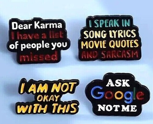Phrase metal enamel pin badge - pin,