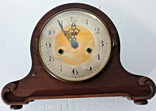 Art deco wooden mantel - wooden, clock