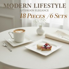 18PC White Porcelain Afternoon