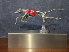 Beautiful Racing Greyhound Car Bonnet Mascot By Desmo with stainless steel stand