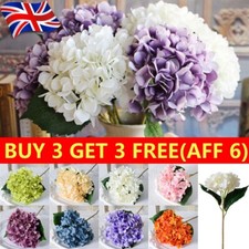 Artificial Hydrangea Fake Silk Flowers Bouquet Wedding Home Garden Decor HOT UK