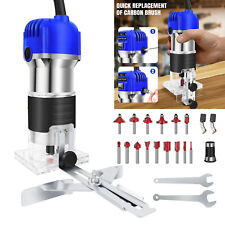 2000W Palm Router Mini Hand Held Router Wood Laminator Trimmer & 15 Bits Tool UK