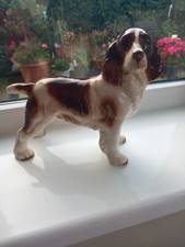 Ceramic Standing Pointer Dog English Made Cream & Tan