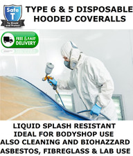 DISPOSABLE COVERALL HOODED (TYPE 6 & 5 SAME AS TYVEK) PAINT BODY SHOP,SPRAY SUIT