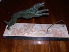 ANTIQUE VERY LARGE BORZOI RUSSIAN WOLFHOUND BRONZE DOG 1928 ART DECO AUSTRIAN