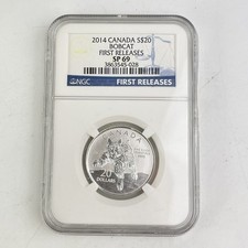 2014 Canada Silver Bobcat $20 SP69 NGC Graded First Releases