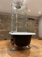 Sottini Calvari Rainbath Shower Black Bath Chrome Details