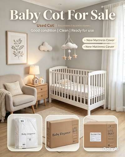 Baby cot bed and mattress - , with