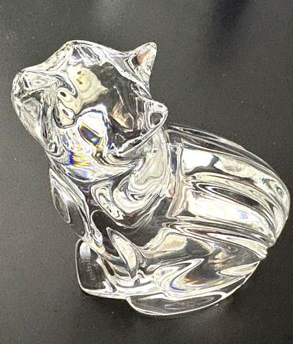 Waterford crystal cat looking - cat,