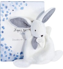 Doudou et Compagnie Mini Cuddly Toy Rabbit Happy Glossy Grey 17 cm Happy Doudou