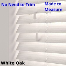 50mm PVC Faux Wood Venetian Blinds  White Oak Grey | Kitchen Bathroom Office