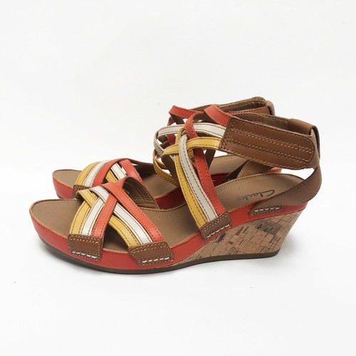Clarks orange yellow beige - clarks,