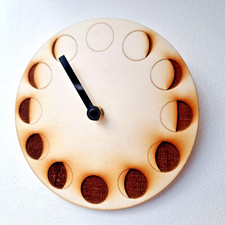 Moon Phase Clock, Minimalist Style Unique Lunar Clock, Lunaphile or Witchy Gift