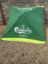 Carlsberg 2x2m Square Beer Garden Parasol In Green Pub Umbrella ???
