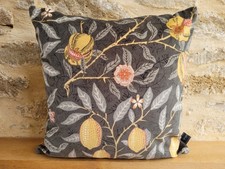 William Morris Sanderson FRUIT Velvet Fabric Charcoal & Gold Cushion Cover