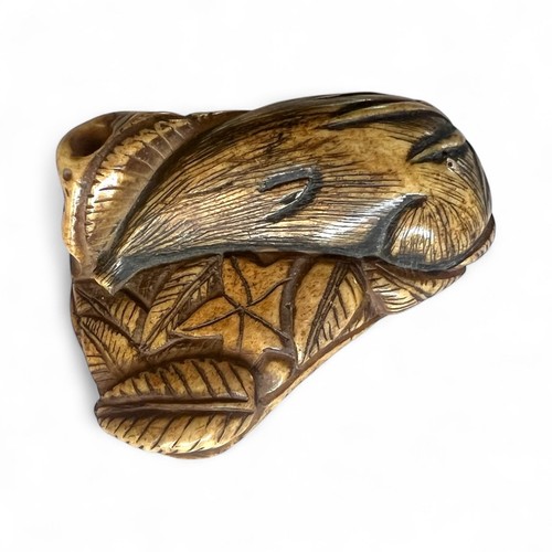 Sleeping mouse netsuke - sleeping,