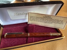 Beautiful Cocobolo Handmade Rollerball Pen. Beautiful. Mint Condition. With Box