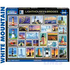 LIGHTHOUSES & BRIDGES 1000 pc super deluxe Jigsaw Puzzle WHITE MOUNTAIN 1892