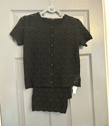 Ladies black crochet cotton - ladies,