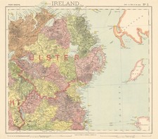 NE IRELAND. Lighthouses. Lifeboat stations. Round towers. Ulster. LETTS 1892 map