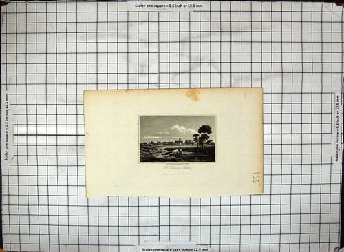 Original old antique print - old,
