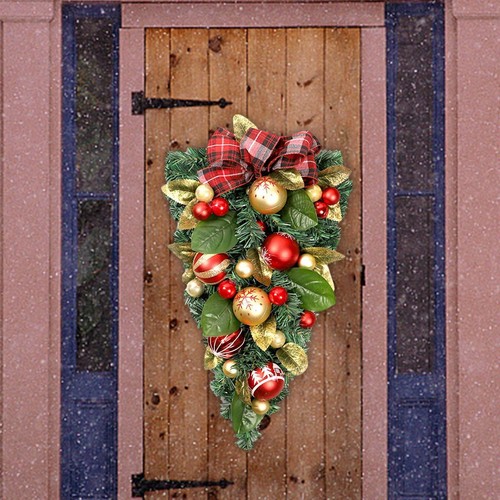 Christmas teardrop wreath door - teardrop,