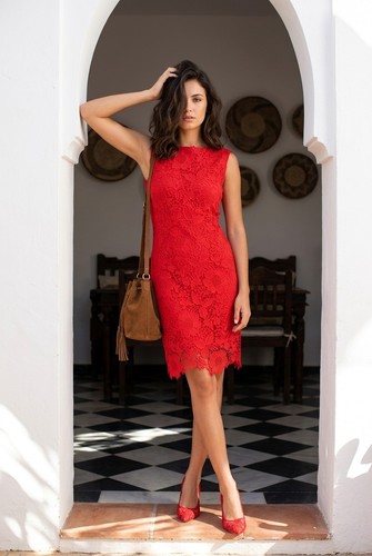 Wallis red floral lace - wallis,