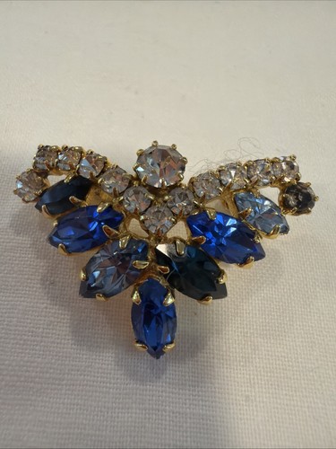 Vintage 1950s blue rhinestone - 1950s,