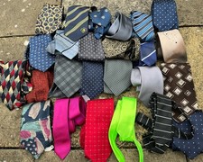 Mens Job lot of 25 bundle polyester ties faults many brands crafts material 15