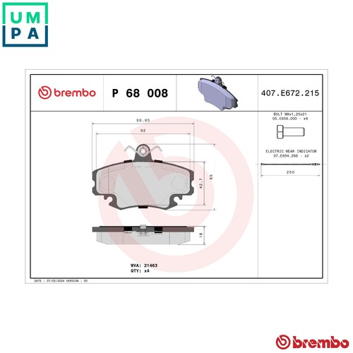 Brake pad set disc - set,