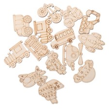 25 Pcs Vehicle Shape Wood