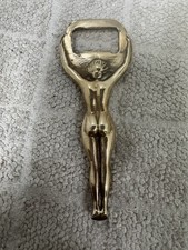 Vintage Brass Nude Lady Bottle