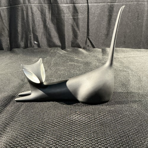 Porcelain cat figurine - porcelain,