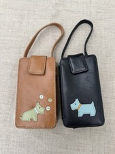 Pair Of Vintage Radley Leather Phone Cases; Brown And Black