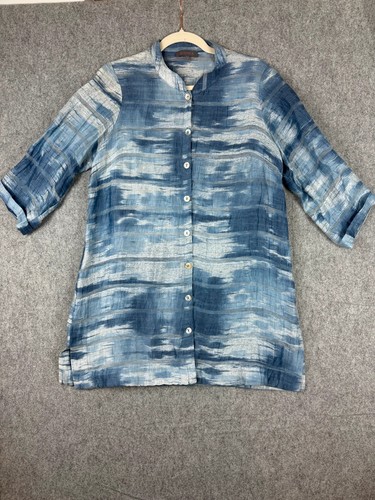 Sahara blue linen blend - linen,